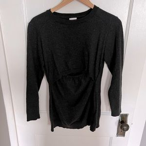 Boob design merino wool nursing top L